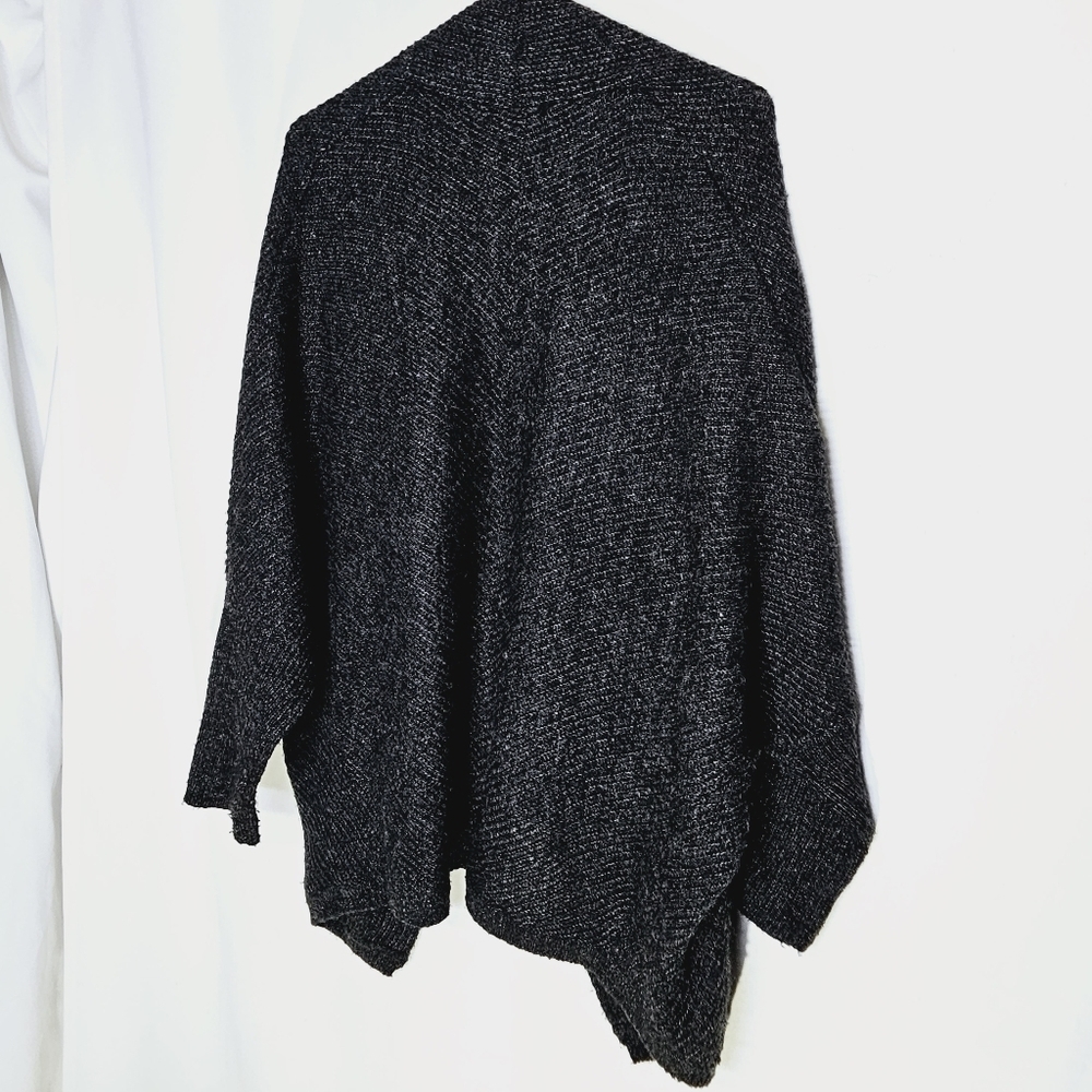 Anthropologie Sleeping on Snow Black Open Front Cardigan waterfall front S - Picture 5 of 11